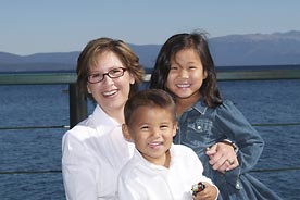 Mom Kids Lake Tahoe Group Portrait