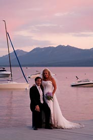 Couple Lake Tahoe Pier Sunset