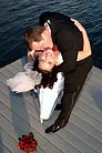 Wedding Couple Kissing Dock