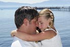 Father and Daughter Hugging near Lake Tahoe