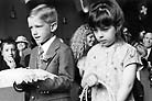 Black and White Kids Wedding Ring Bearers